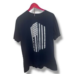 Ariat T-Shirt Men's XL American Flag Graphic Tee Short Sleeve Cotton Black